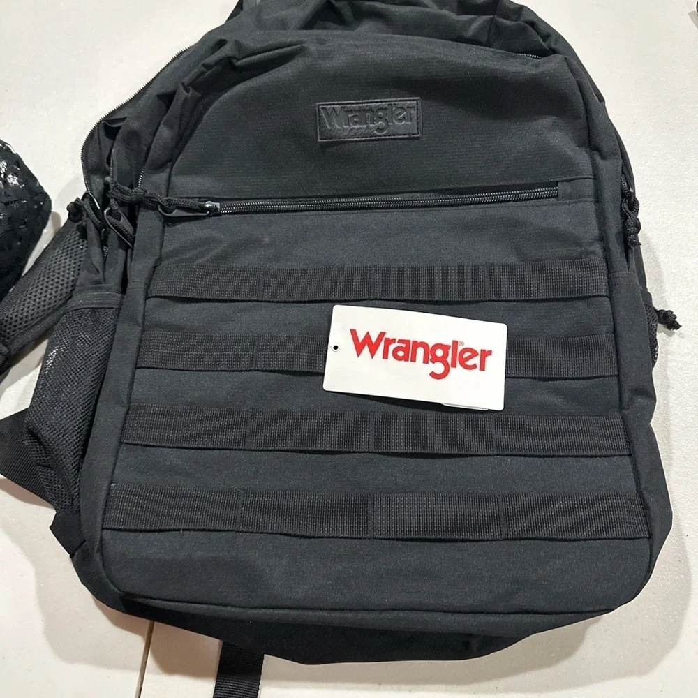Wrangler Black Tactical Backpack with Durable Design